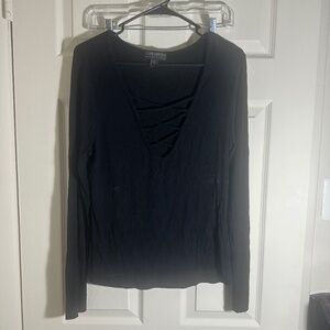 Forever 21+ Black Criss-Cross Top